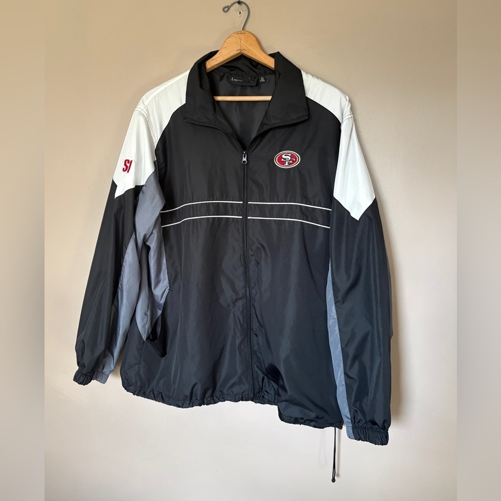 San Francisco 49ers 90s windbreaker NFL football zip track jacket Dunbrooke XL